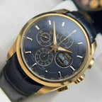 Tissot Couturier Men's Automatic Chronograph Watch – 43mm Black Dial, Rose Gold-Tone Case & Black Leather Strap – T035.614.36.051.01
