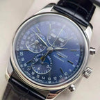 Longines Master Collection Men's Automatic Chronograph Moonphase Watch – 40mm Blue Dial & Blue Alligator Leather Strap – L2.673.4.92.0