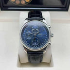 Longines Master Collection Men's Automatic Chronograph Moonphase Watch – 40mm Blue Dial & Blue Alligator Leather Strap – L2.673.4.92.0