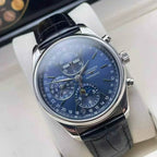 Longines Master Collection Men's Automatic Chronograph Moonphase Watch – 40mm Blue Dial & Blue Alligator Leather Strap – L2.673.4.92.0