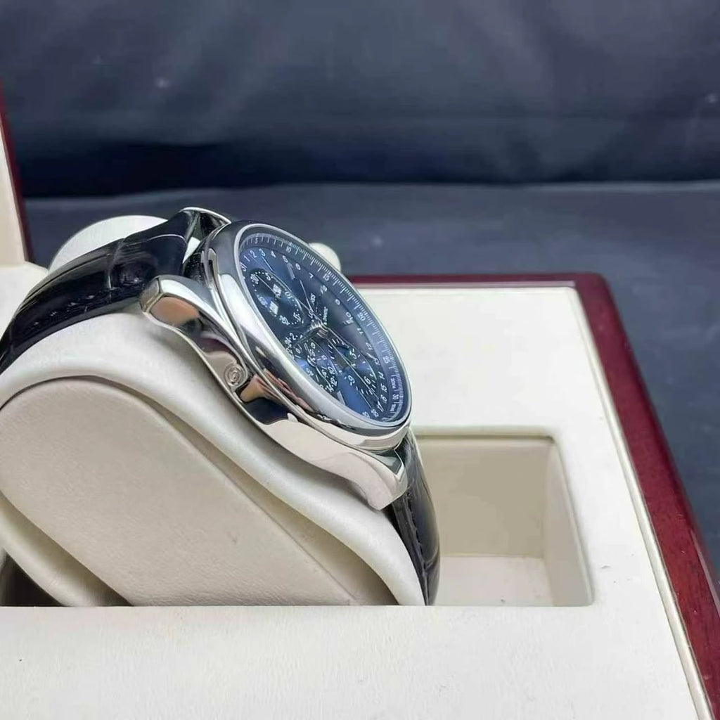 Longines Master Collection Men's Automatic Chronograph Moonphase Watch – 40mm Blue Dial & Blue Alligator Leather Strap – L2.673.4.92.0