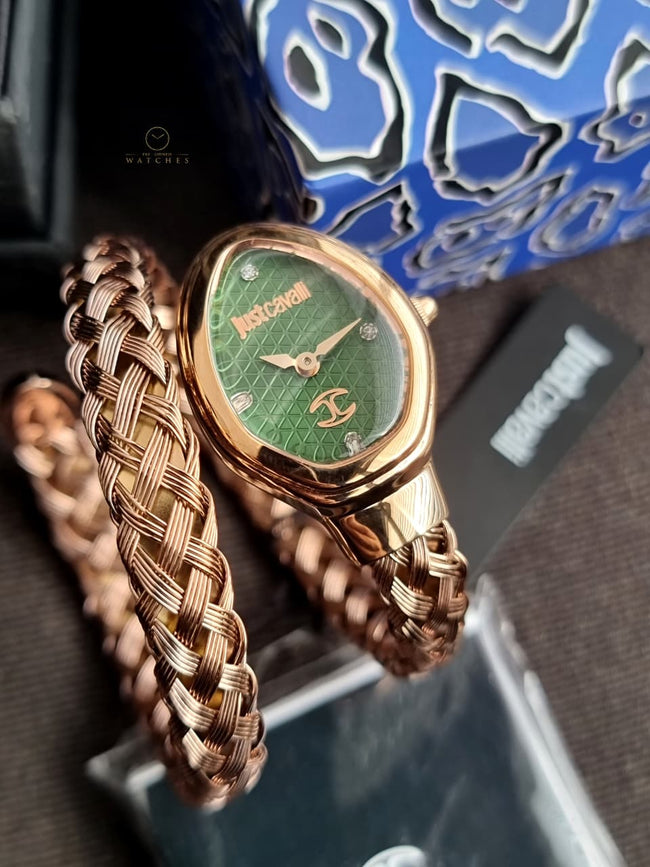 Just Cavalli Novara Quartz Green Dial Ladies Watch Item No. JC1L264M0045 Hover Image