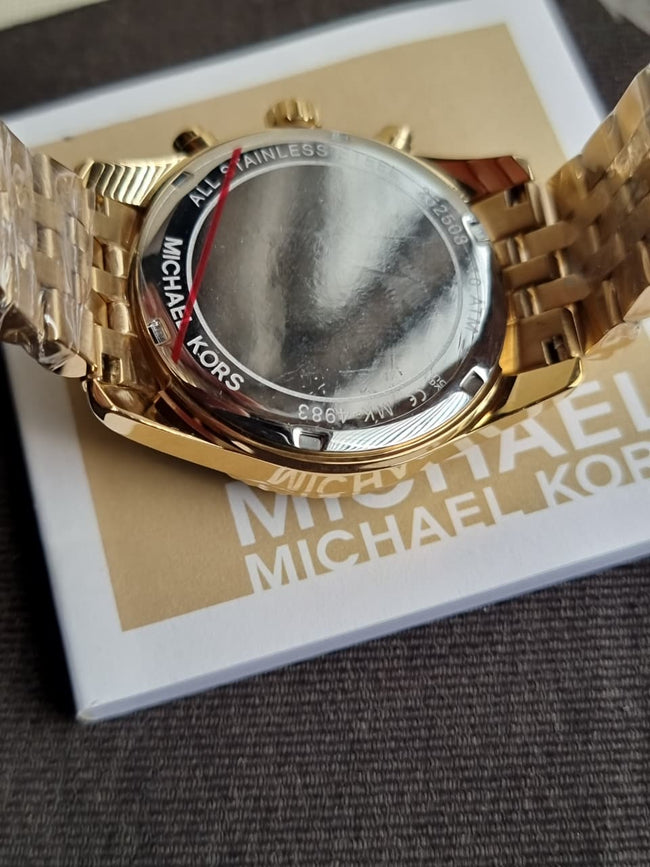 Michael Kors Lexington Women's Quartz Chronograph Watch – 38mm Green Dial & Gold-Tone Stainless Steel Bracelet MK4983 Main Image