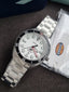 Fossil Breaker Men's Quartz Watch – 42mm White Textured Dial, Black Bezel & Silver Stainless Steel Bracelet FS6063