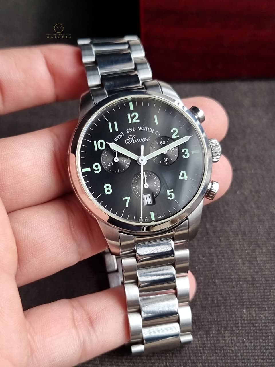West End Everbright Men's Chronograph Quartz Watch – 40mm Black Dial & Stainless Steel Bracelet – 8091.10.3307W