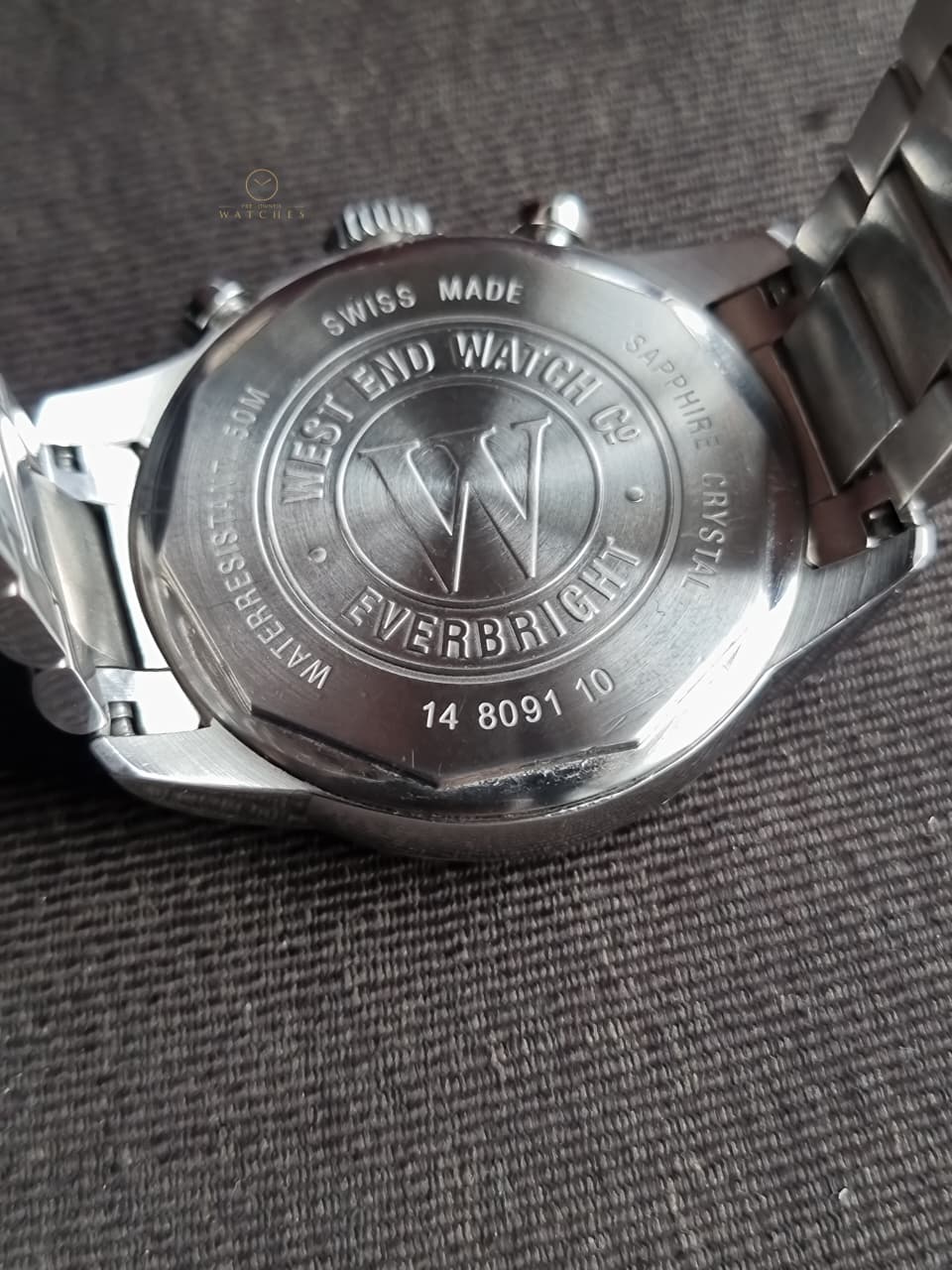 West End Everbright Men's Chronograph Quartz Watch – 40mm Black Dial & Stainless Steel Bracelet – 8091.10.3307W