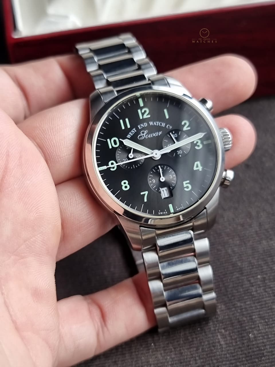 West End Everbright Men's Chronograph Quartz Watch – 40mm Black Dial & Stainless Steel Bracelet – 8091.10.3307W