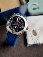 Fossil Gents Watch Blue Rubber strap 45mm Black Dial Cosmograph Watch