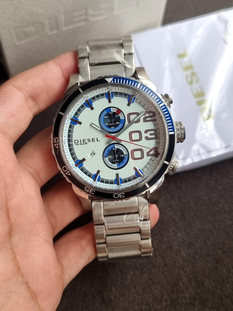 Diesel DZ4313 Double Down Silver Stainless Steel Men's Watch