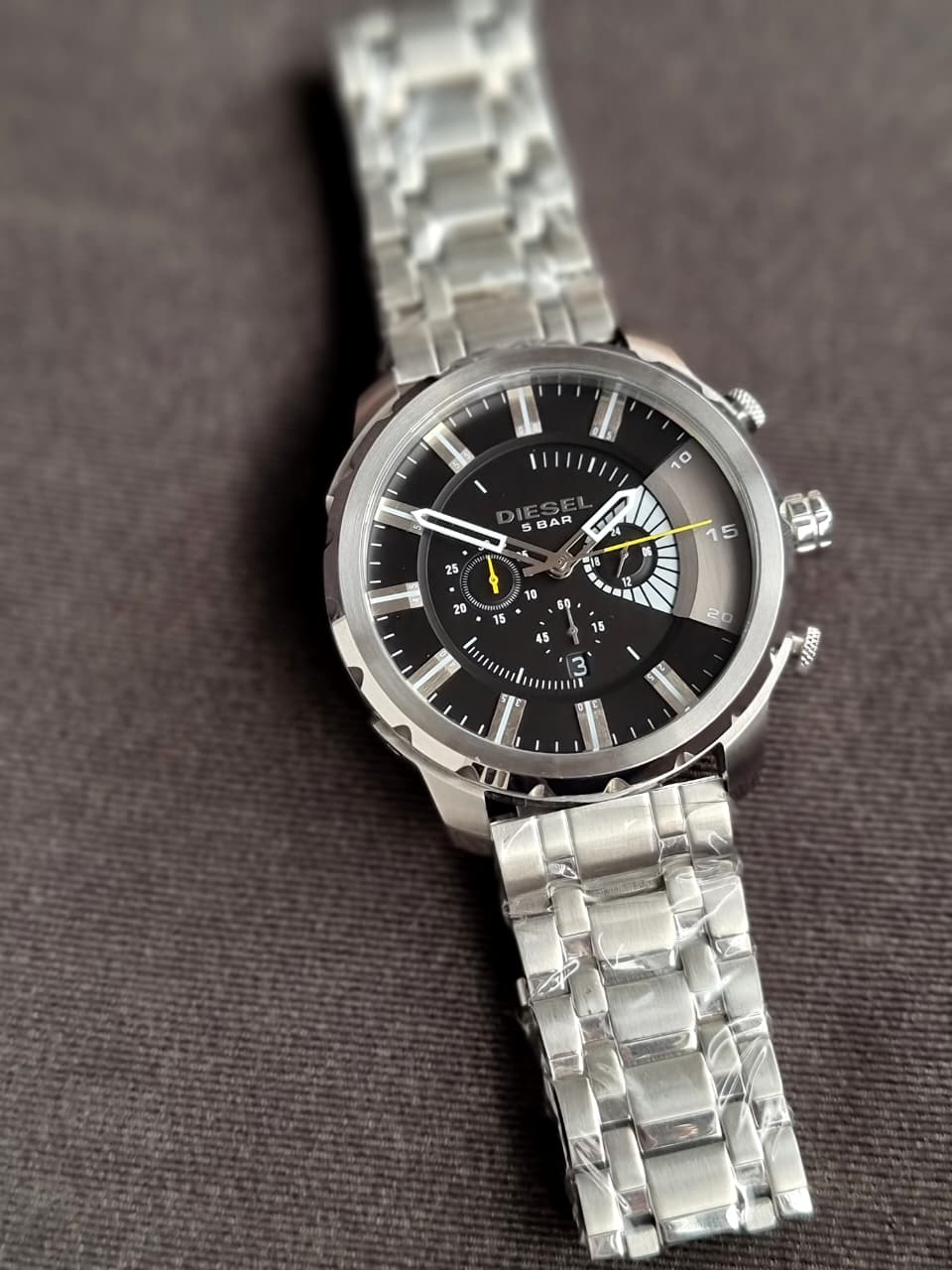 Diesel Men's Chronograph Quartz Watch – Black Dial, 50mm Case