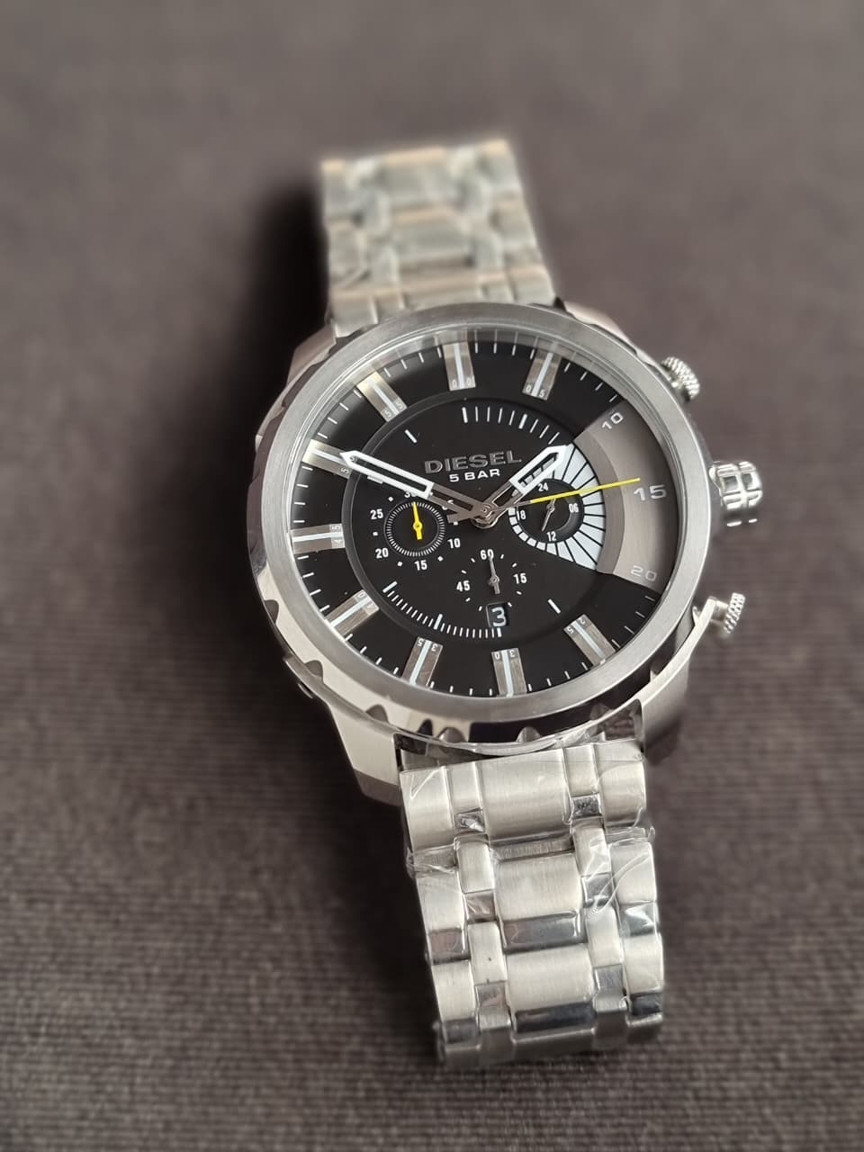 Diesel Men's Chronograph Quartz Watch – Black Dial, 50mm Case