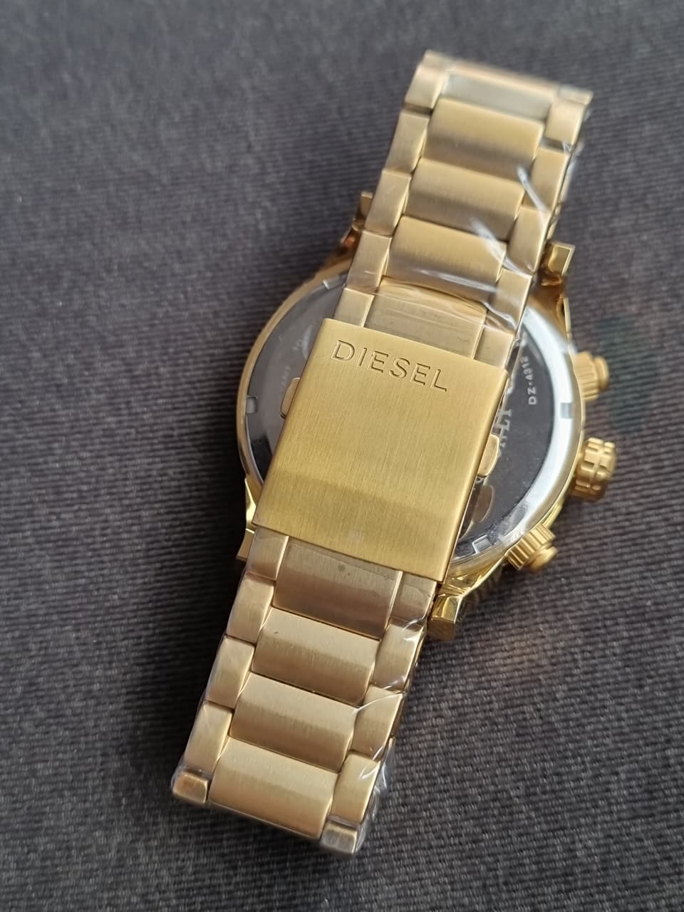 Diesel Men's Chronograph Quartz Watch – Gold Dial, Gold-Tone Case, 50mm