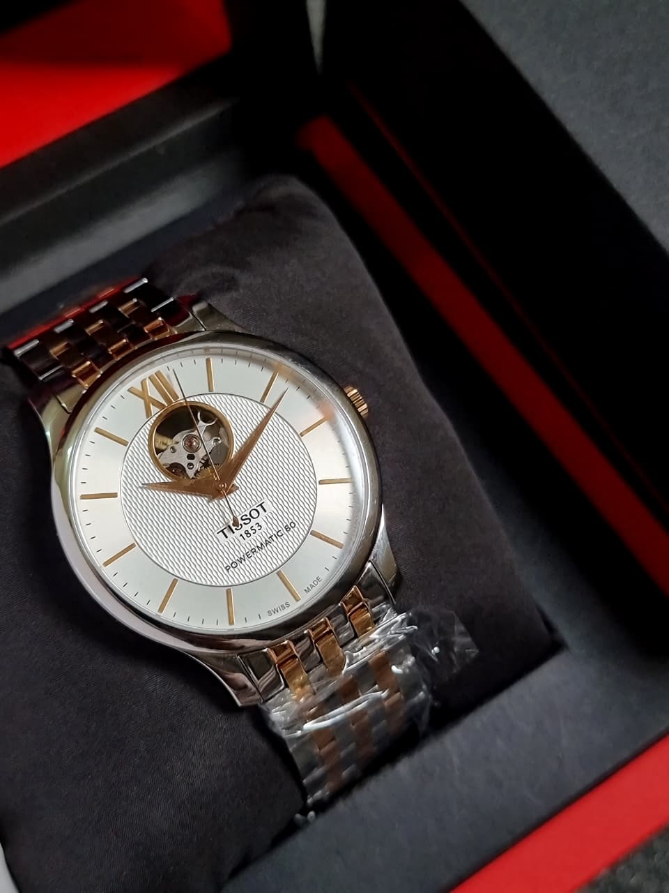 Tissot Tradition T063.907.22.038.01 Two-Tone Silver Dial Men's Watch