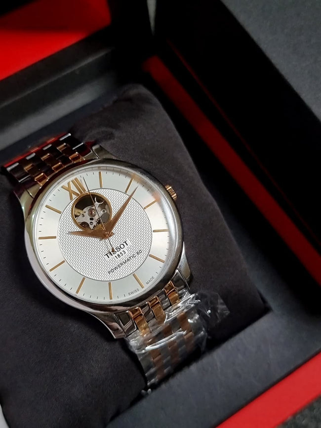 Tissot Tradition T063.907.22.038.01 Two-Tone Silver Dial Men's Watch Main Image