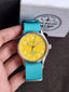 Pop Pilot Gents Watch Yellow Dial tifiney Blue Strap