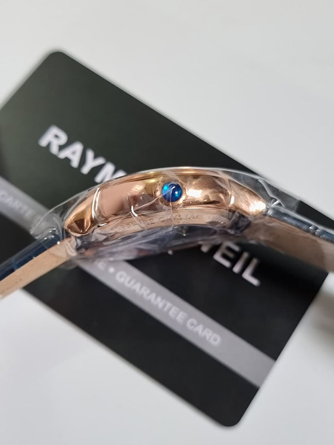 Raymond Weil Maestro Ladies Diamond Automatic Moon Phase Leather Strap Watch 34mm Main Image