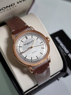 Raymond Weil Millesime Automatic Men's Watch 39mm – Silver Dial, Brown Leather Strap, Skeleton Case Back