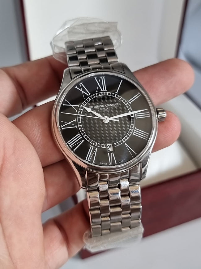 Frederique Constant Classics FC-303BR5B6B Automatic Swiss Men's Watch 40mm – Black Roman Dial Hover Image