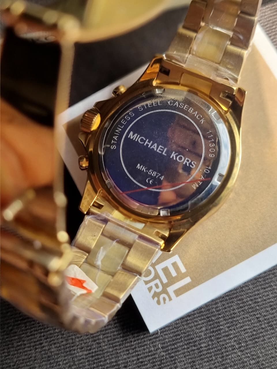 MICHAEL KORS Everest Light Champagne Dial Gold-tone and Horn Acetate Ladies Watch MK5874
