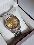 seiko 5 Golden Dial 38mm Dial Silver Chain Automatic Watch