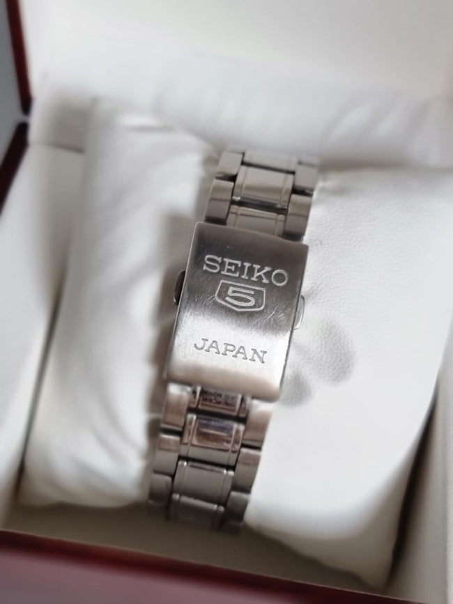 seiko 5 Golden Dial 38mm Dial Silver Chain Automatic Watch Main Image