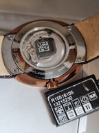 Rado D-Star Men's Automatic Watch – 42mm White Dial, Rose Gold-Plated Ceramos Case & Brown Leather Strap – R15516105