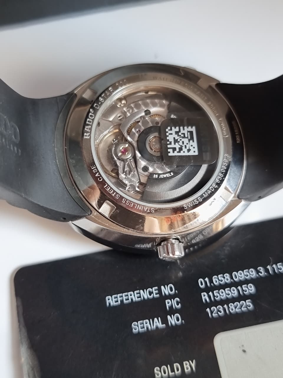 Rado D-Star 200 Men's Automatic Watch – 42mm Black Dial, Black Ceramic Bezel & Black Rubber Strap  R15959159