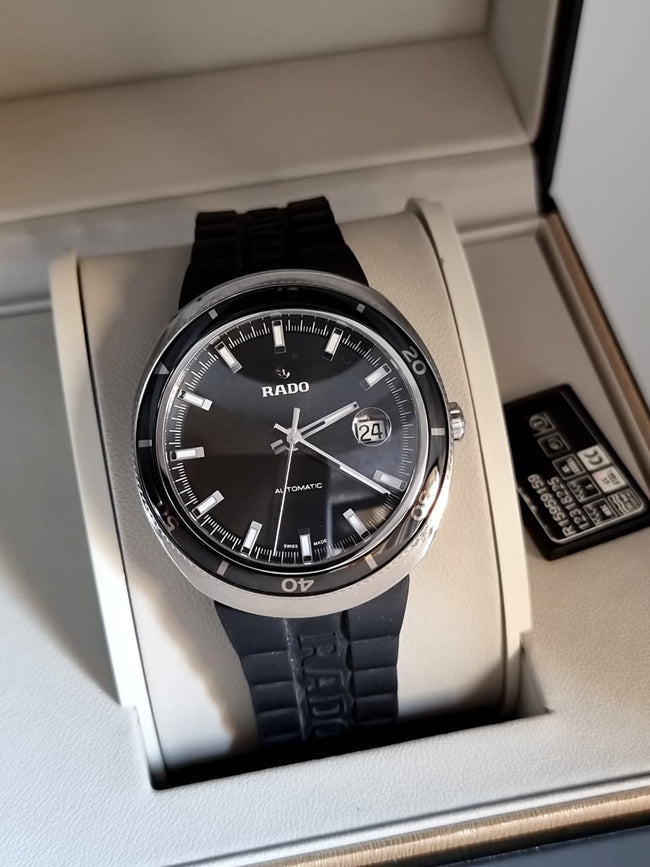 Rado D-Star 200 Men's Automatic Watch – 42mm Black Dial, Black Ceramic Bezel & Black Rubber Strap  R15959159 Main Image