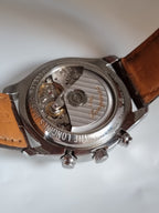 Longines Master Collection Men's Automatic Chronograph Moonphase Watch – 40mm Silver Barleycorn Dial & Brown Alligator Leather Strap – L2.673.4.78.3