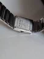 Rado Integral Women's Quartz Watch – 18mm Black Diamond Dial & Silver-Tone Ceramic Bracelet – R20488722