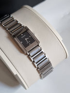 Rado Integral Women's Quartz Watch – 18mm Black Diamond Dial & Silver-Tone Ceramic Bracelet – R20488722
