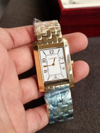 Lanvin Swiss Made Women's Quartz Watch – 28mm × 32mm White Dial & Gold-Tone Case