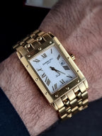 Raymond Weil Tango Men's Swiss Quartz Watch – 28mm × 35mm White Dial & Gold-Tone Stainless Steel Bracelet  5380