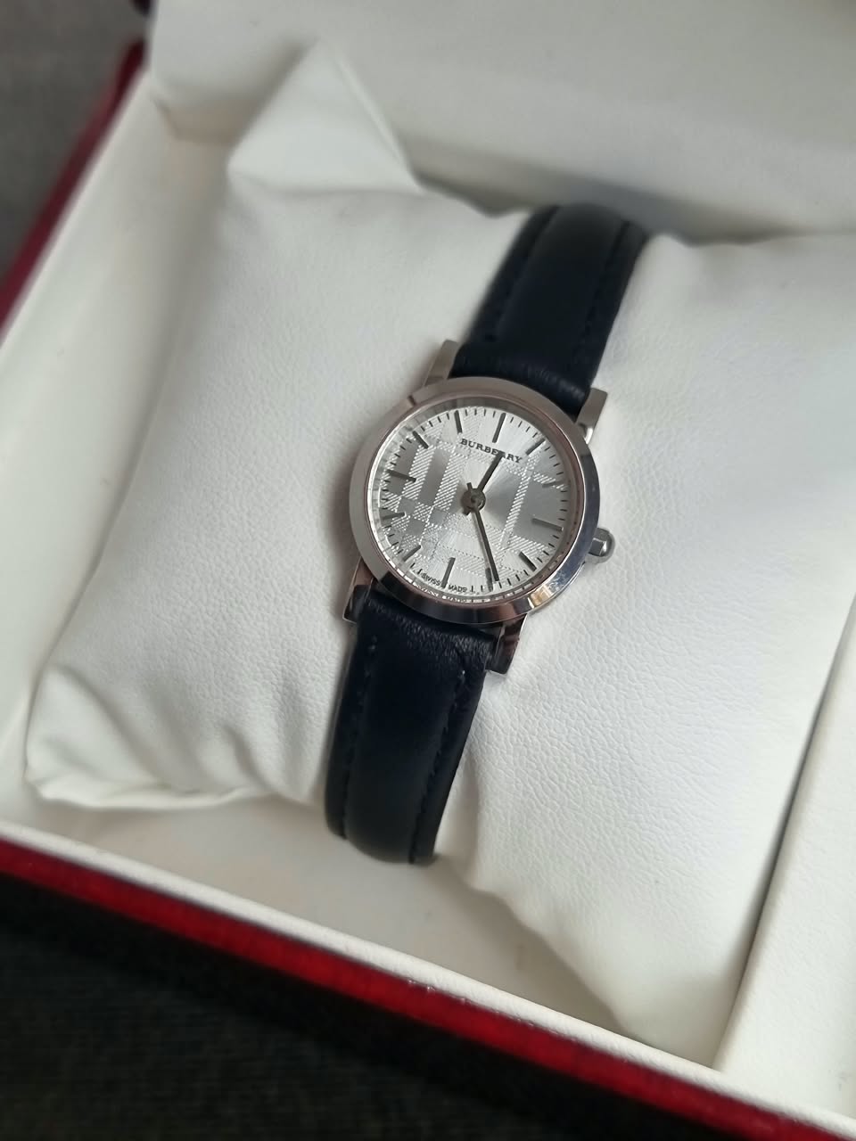 Burberry Women's Quartz Watch – 22mm Silver Dial BU1761 (Strap after Market)