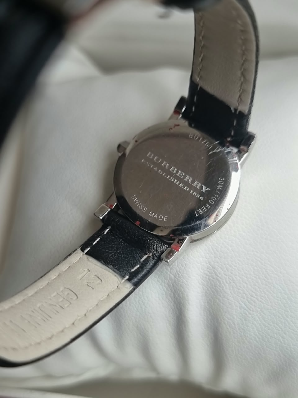 Burberry Women's Quartz Watch – 22mm Silver Dial BU1761 (Strap after Market)