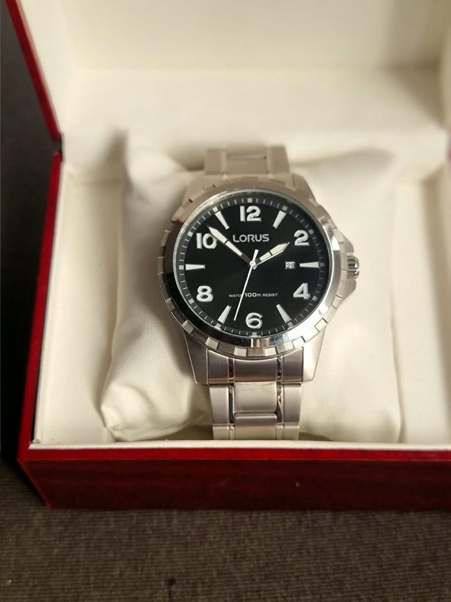 Lorus Sub Brand Of Seiko Gents Watch 45mm Black Dial Quartz Watch Hover Image