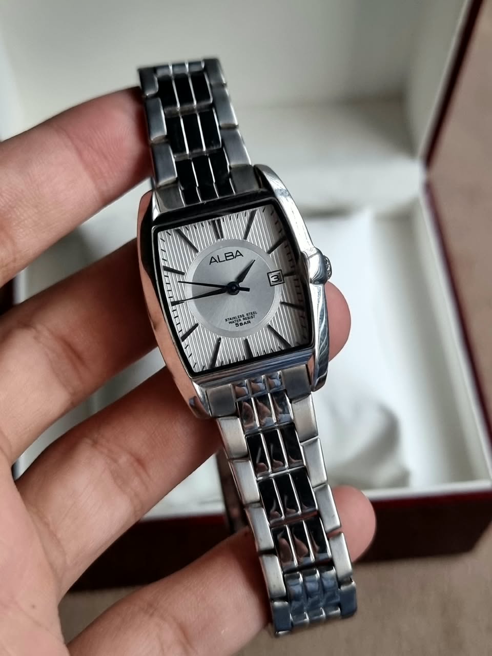 Alba Rectangular Watch White dial Ladies Quartz Watch