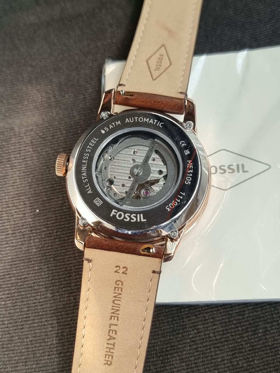 Fossil Townsman Automatic Dark Brown Leather Watch ME3105