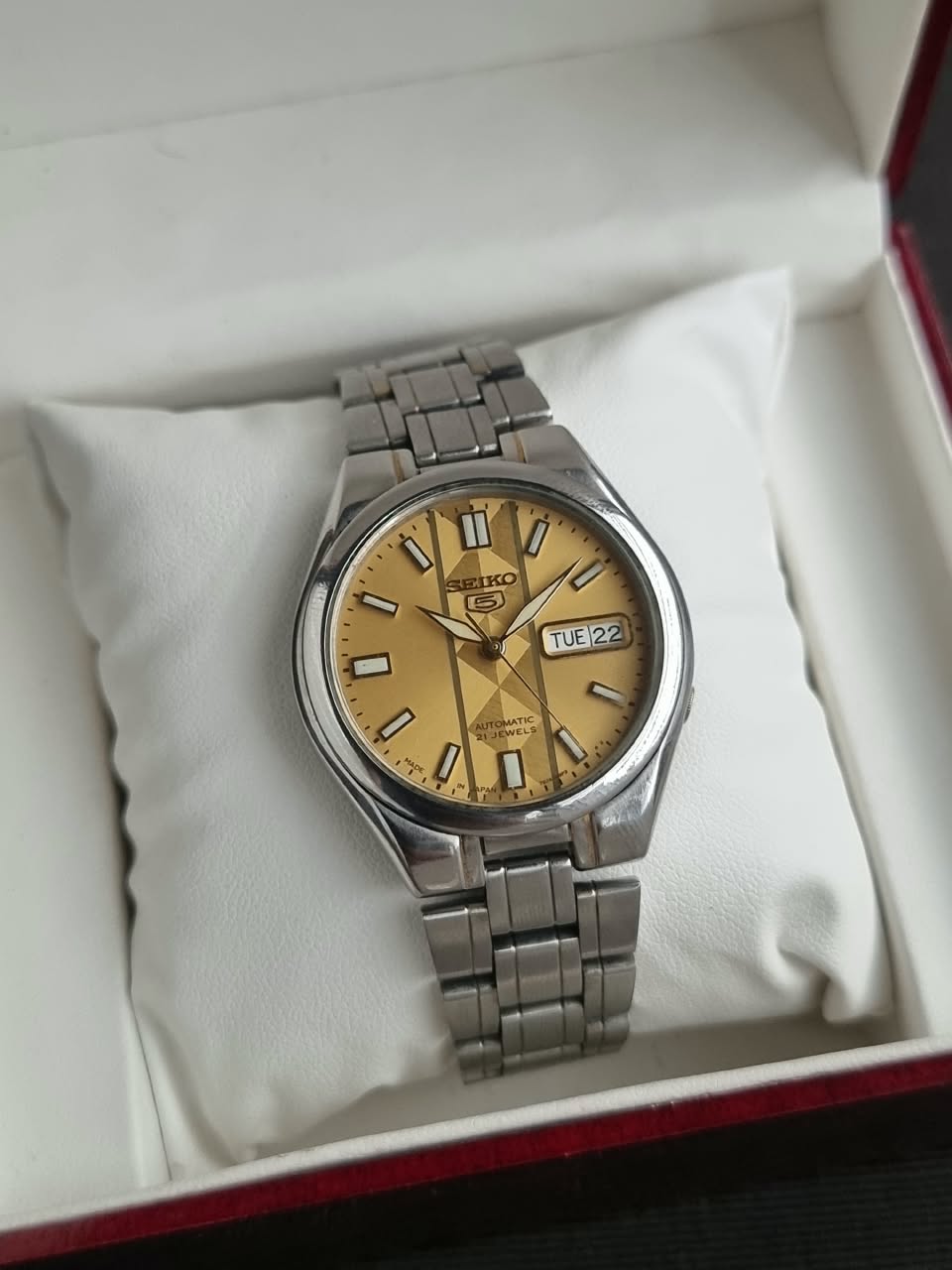 Seiko 5 Gents Watch 38mm Golden  Dial Automatic Watch