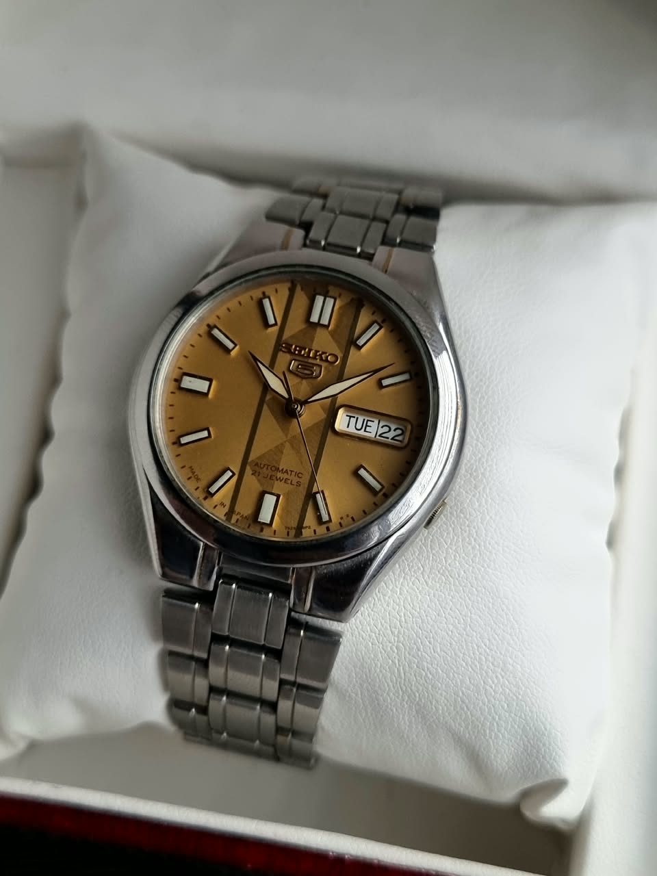 Seiko 5 Gents Watch 38mm Golden  Dial Automatic Watch