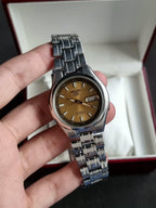 Seiko 5 Gents Watch 37mm Golden dial Automatic Watch