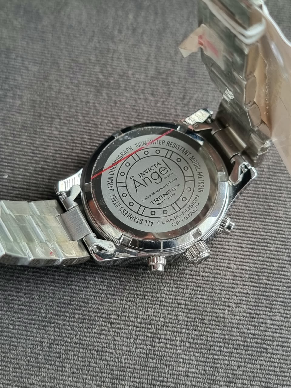 Invicta Angel Women's Quartz Chronograph Watch – 38mm Silver Dial & Stainless Steel Bracelet – 19216