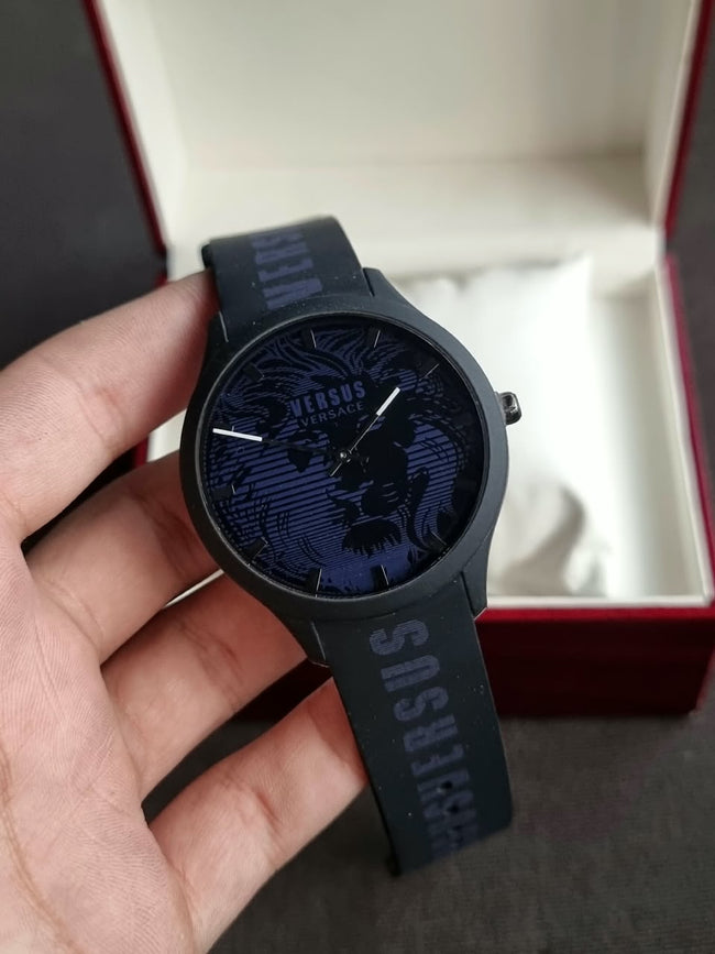 Versus Versace Gents Watch Black Dial black Rubber Strap Hover Image