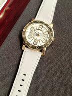 Aigner Ladies Watch Gray Leather Strap Quartz Watch (Strap After Market)