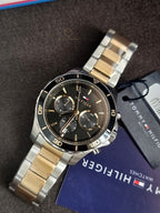 Tommy Hilfiger Jordan 1792095 Black Dial Two-Tone Stainless Steel Men's Chronograph Watch