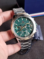 Tommy Hilfiger Lars 1710651 Green Dial Silver Stainless Steel Men's Quartz Watch