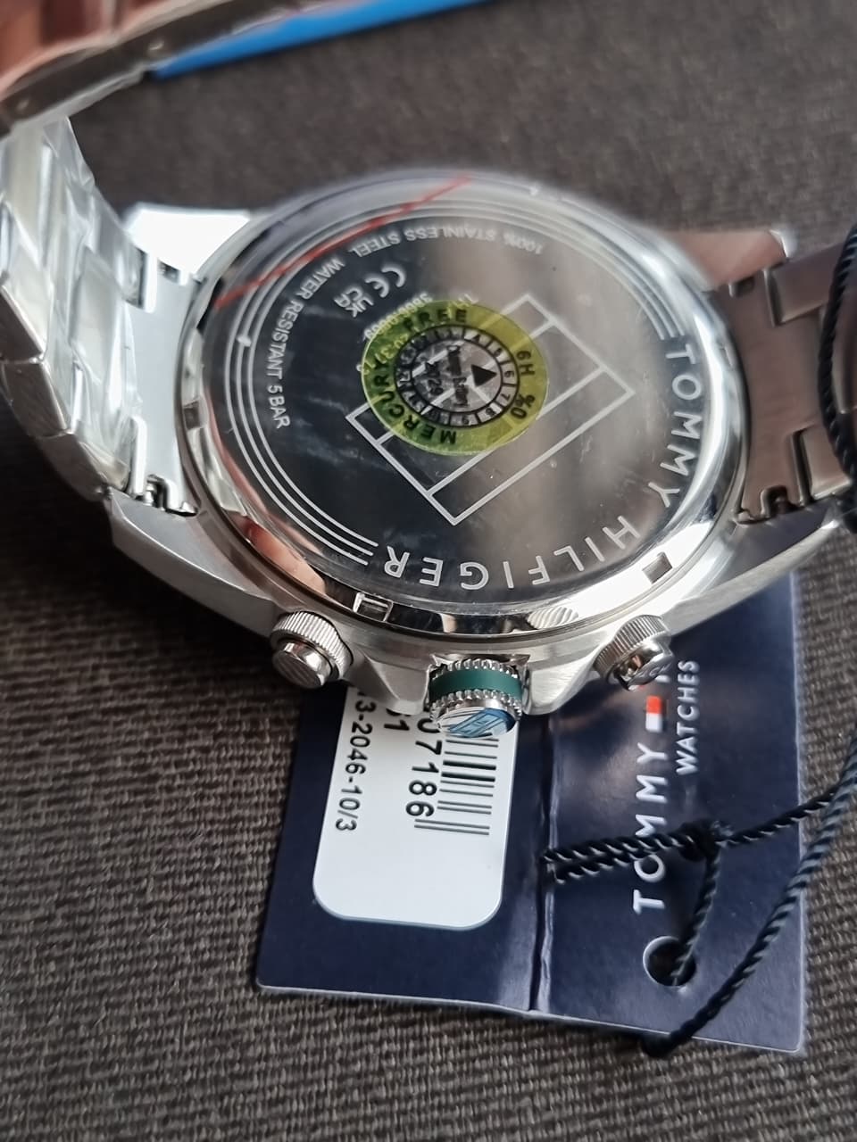 Tommy Hilfiger Lars 1710651 Green Dial Silver Stainless Steel Men's Quartz Watch