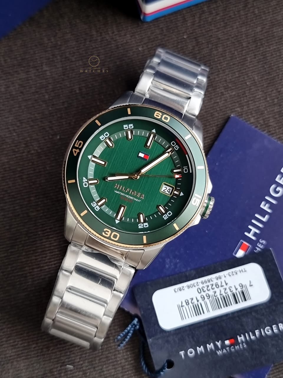 Tommy Hilfiger Remy 1792230 Green Dial Silver Stainless Steel Men's Quartz Watch