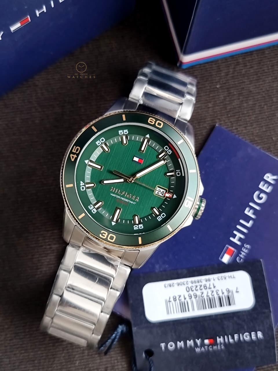 Tommy Hilfiger Remy 1792230 Green Dial Silver Stainless Steel Men's Quartz Watch