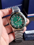 Tommy Hilfiger Remy 1792230 Green Dial Silver Stainless Steel Men's Quartz Watch